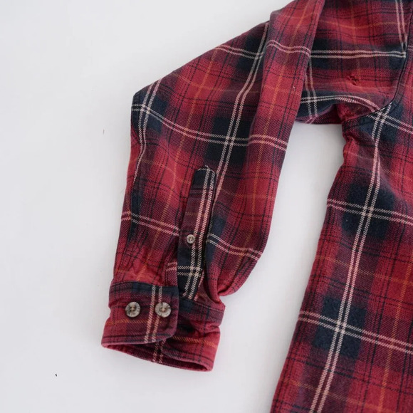 Vintage 90S Field And Stream Red And Black Checker Button Up  Thick Cotton Shirt - Picture 8 of 13